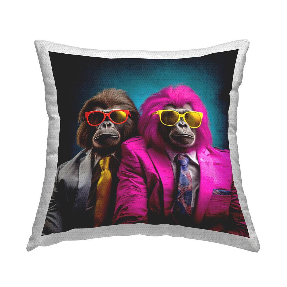 Trendy Fashion Monkeys Multi-Color Square Outdoor Throw Pillow price history on PriceWatchPro
