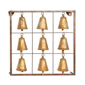 32 in. x 32 in. Brass Metal Eclectic Abstract Wall Decor