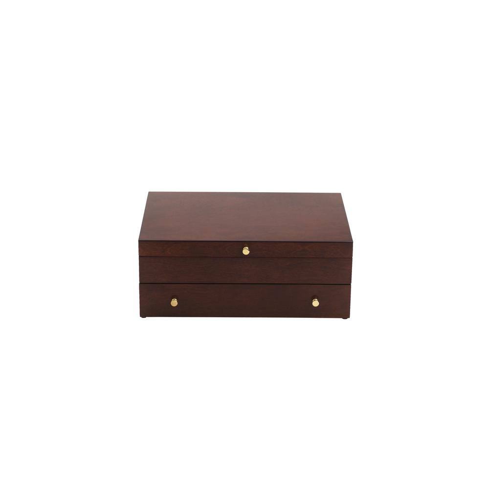 Lenox Mahogany Flatware Chest with Gold Accents