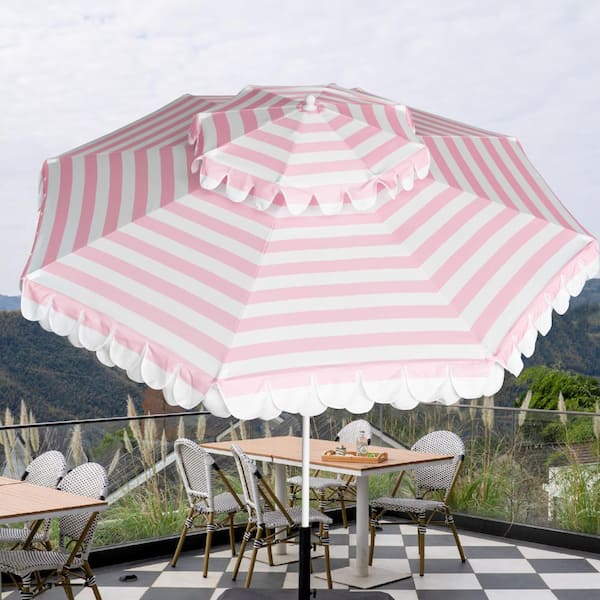 best patio picnic table with umbrella hole Costway 6-Person Round Picnic Table Set with 3 Built-in Benches 2" Umbrella  Hole, Brown/Yellow, Color: Yellow, Model: HCST07422