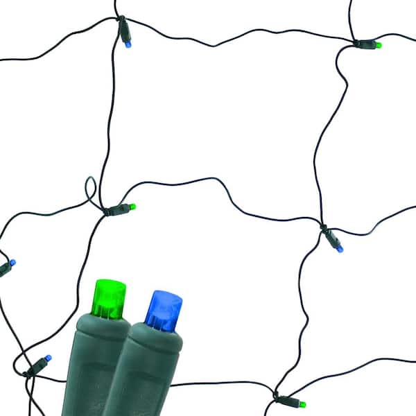 Sunnydaze 6 ft. x 4 ft. 70-Light Blue/Green LED Netted Lights