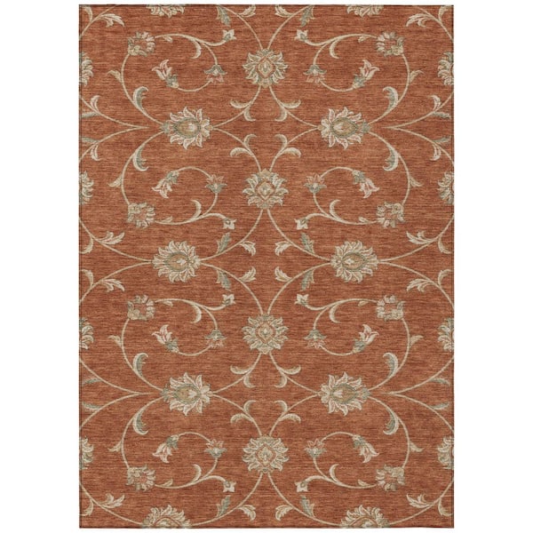 Chantille Machine Washable Indoor/Outdoor Abstract ACN3079 Rust 3 ft. x 5 ft. Area Rug