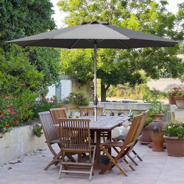 10FT Patio Umbrella, Outdoor Table Umbrella with Push Button Tilt