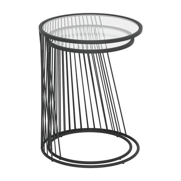 Clear /& Black Zuo Shine Nesting Tables