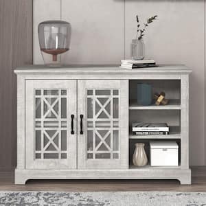 Isadora Dusty Gray Oak 45.7 in. 2 Door Sideboard with Shelves