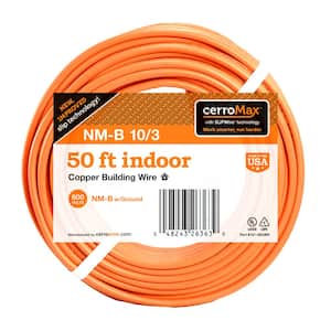 50 ft. 10/3 Orange Solid CerroMax SLiPWire Copper NM-B Wire
