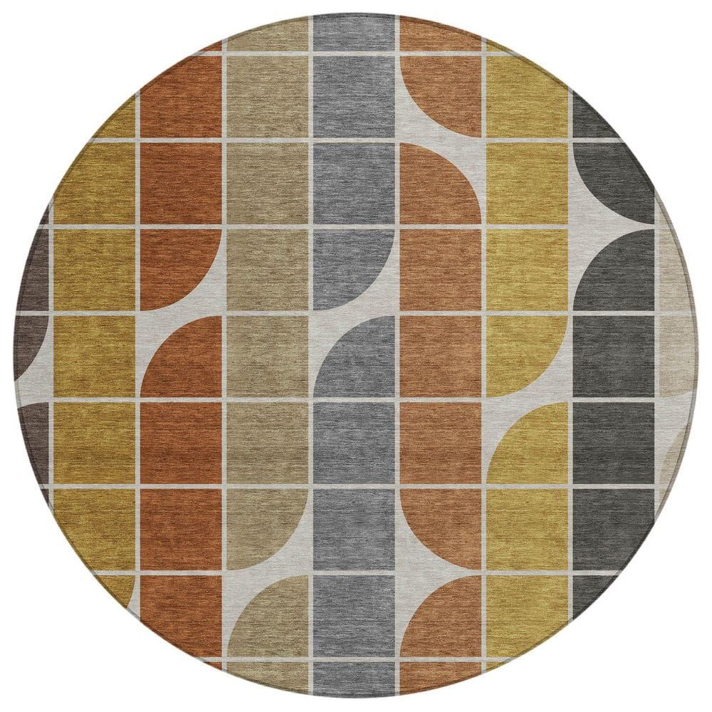 Chantille Machine Washable Indoor/Outdoor Abstract ACN2418 Coffee 8 ft. x 8 ft. Round Rug price history on PriceWatchPro