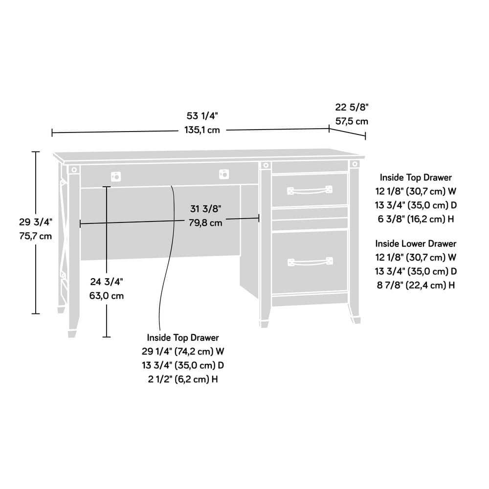 Rustic Cedar Wood Desk with Drawers and Filing Cabinet