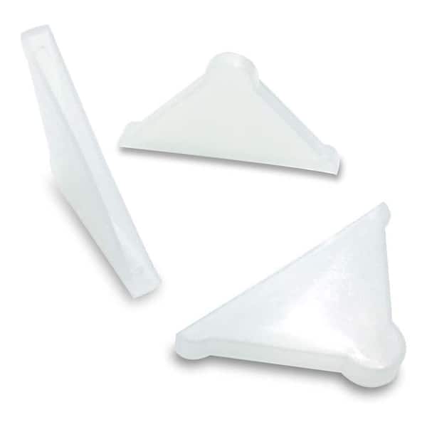 Triple Corner Protectors for Mirror Glass Metal Sheets 50PCS 4 x 37 mm Crystal White Smooth Plastic