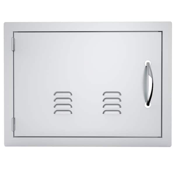 Classic Series 27 in. x 20 in. 304 Stainless Steel Left Swing Horizontal Vented Door