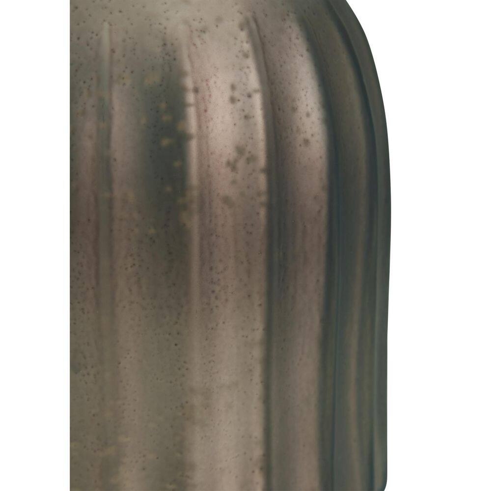 Matte Brown Fluted Mercury Glass Table Vase