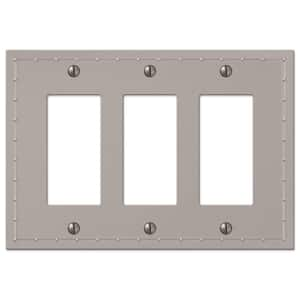 Rosa 3 Gang Rocker Metal Wall Plate - Satin Nickel