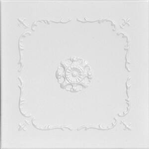 Bourbon Street 1.6 ft. x 1.6 ft. Glue Up Foam Ceiling Tile in Plain White (21.6 sq. ft./case)