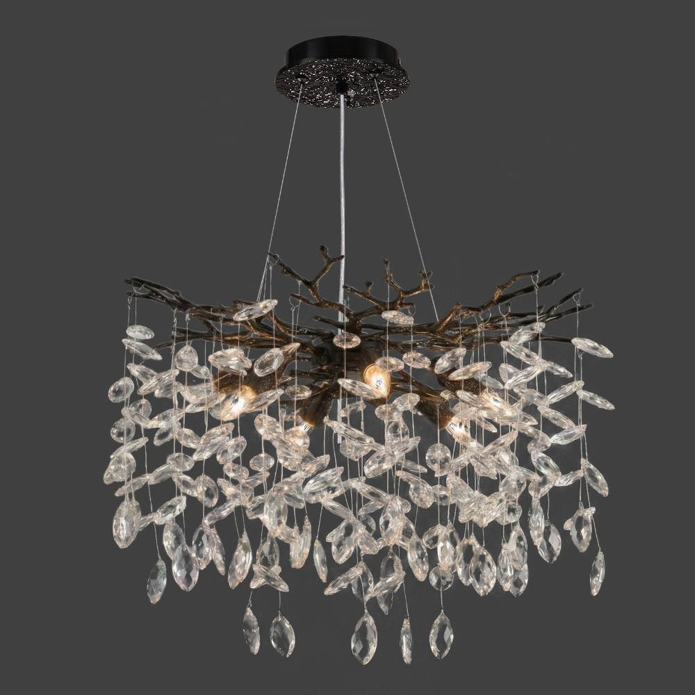 18 in. 6-Light Black Dimmable Tree Branch Chandelier with K9 Crystal for Kitchen Island, Bedroom, Living Room price history on PriceWatchPro