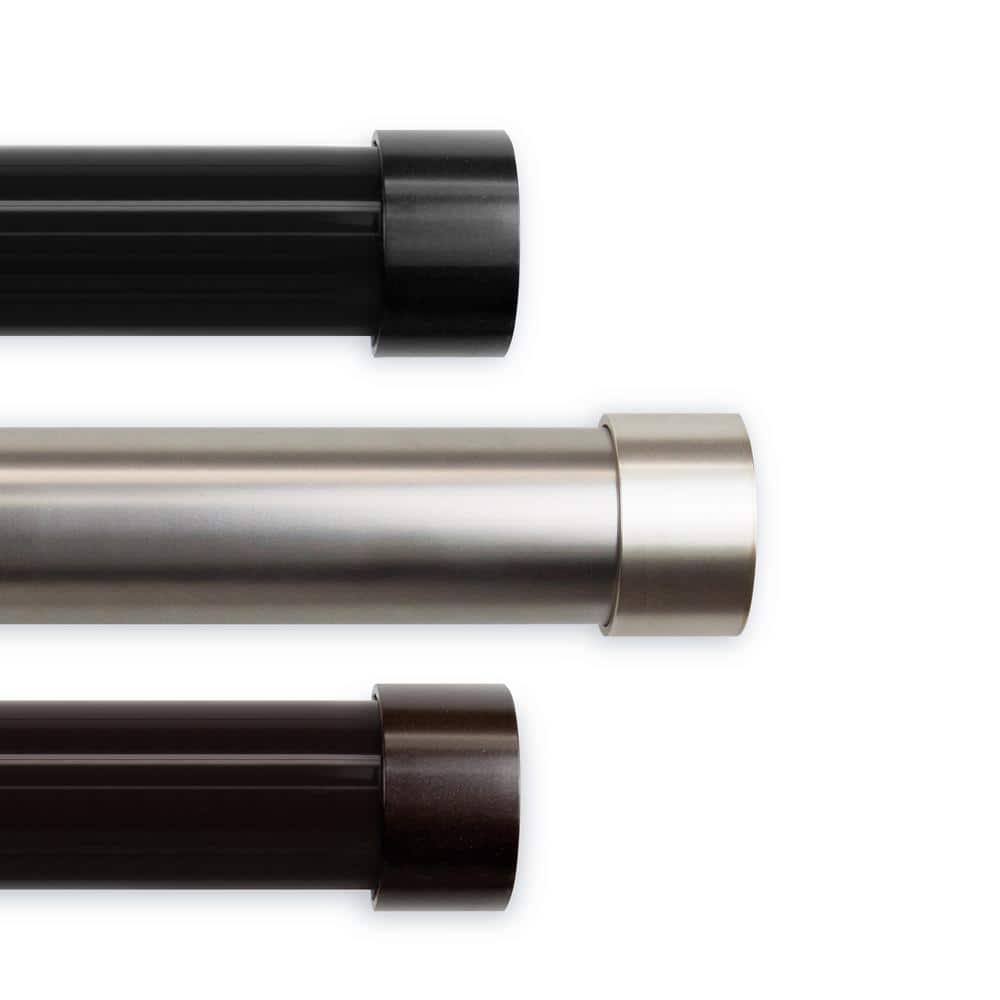 1.5 in. Cap 66 in. - 115 in. Single Curtain Rod Set in Satin Nickel price history on PriceWatchPro