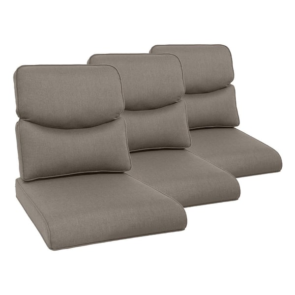 Crescent 22 in. x 25 in. x 4 in. 6-Piece Deep Seating Outdoor Lounge Chair Replacement Cushion Set in Gray