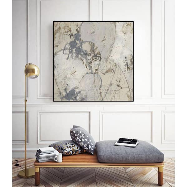 Unbranded 30 in. x 30 in. "Impasto Gesture II" by June Erica Vess Framed Wall Art