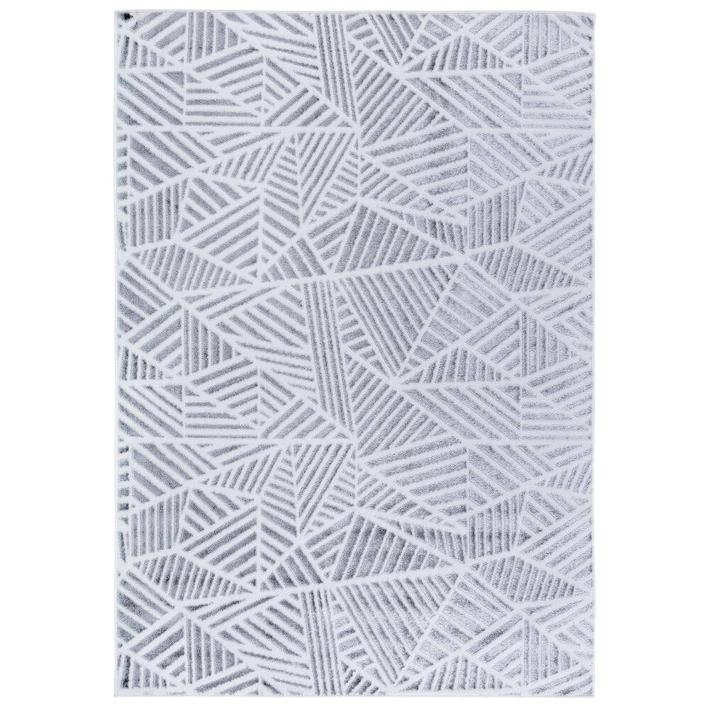 SAFAVIEH Maya 5 ft. x 8 ft. Ivory/Gray Geometric Triangle Area Rug ...