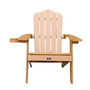 Classic Plastic Adirondack Chair in Brown with a Realistic Faux Wood Look (1-Pack)