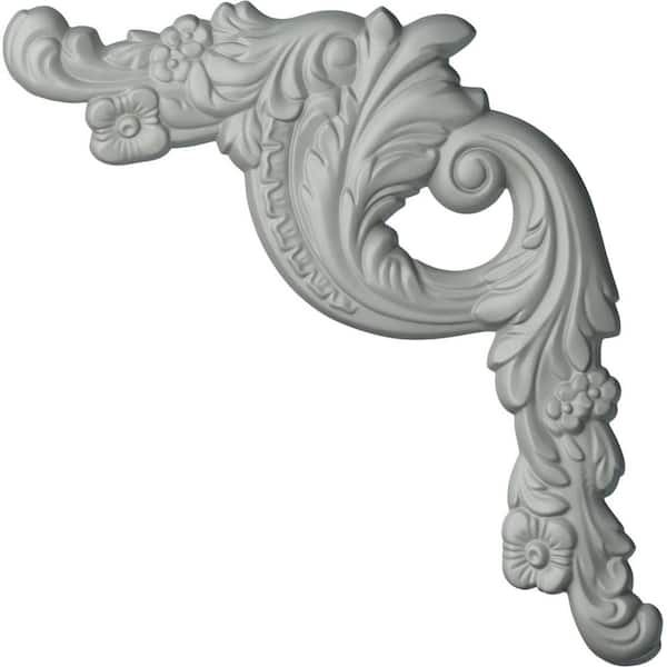 1-1/4 in. x 16-1/2 in. x 18-1/8 in. Urethane Tirana Panel Moulding Corner, Right (Matches Moulding PML01X00TI)