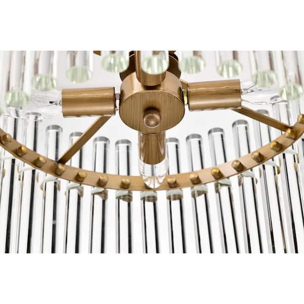 Jojospring Hebe 16.1 in Dia 4Light Brushed Brass Crystal
