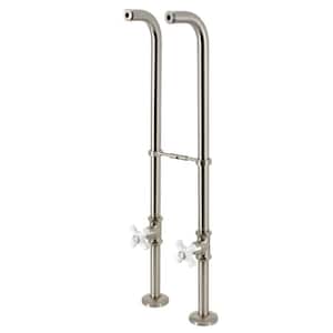 Freestanding Supply Line with Stop Valve in Brushed Nickel