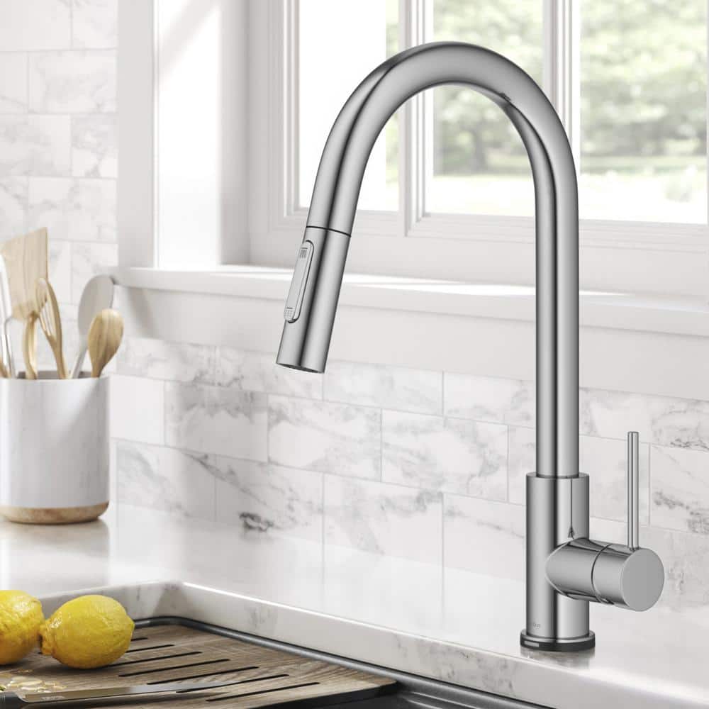 Chrome Touch-Control Single-Handle Pull-Down Kitchen Faucet