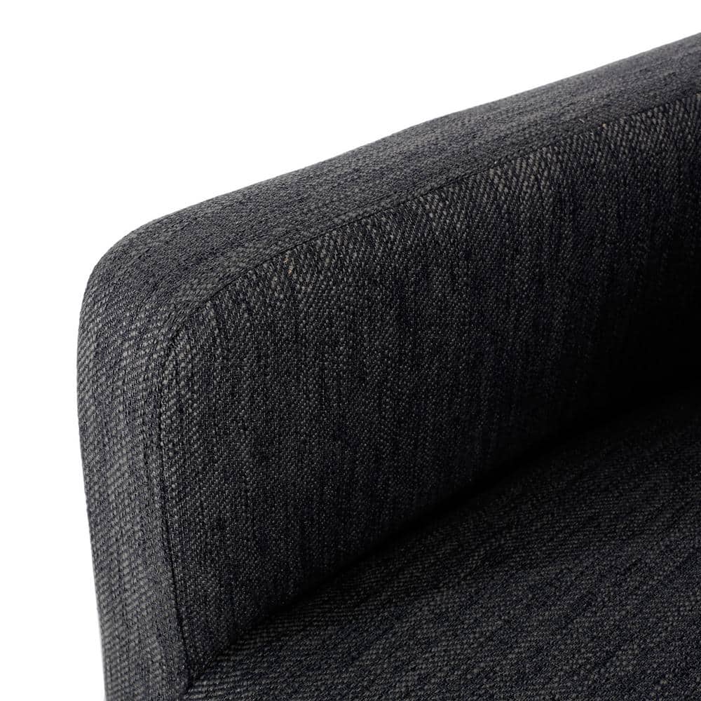 Charcoal and Gray Weathered Wood Extra Tall Counter Stool with Armrests