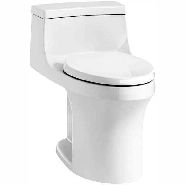 KOHLER San Souci 1-piece 1.28 GPF Single Flush Elongated Toilet in White, Seat Included