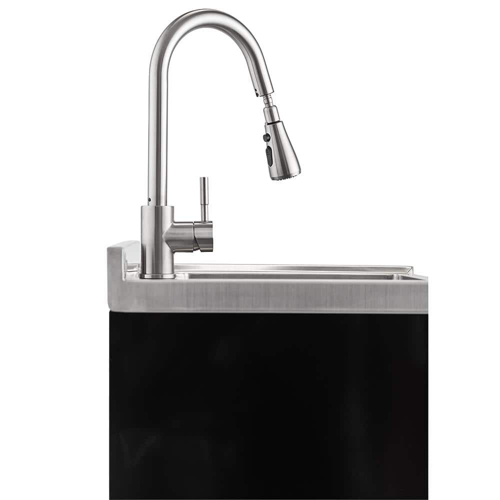 Stainless Steel Freestanding Utility Sink with Pull-Out Faucet