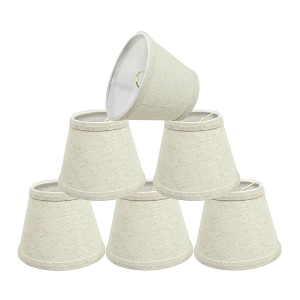 5 in. x 4 in. Oatmeal Hardback Empire Lamp Shade (6-Pack)