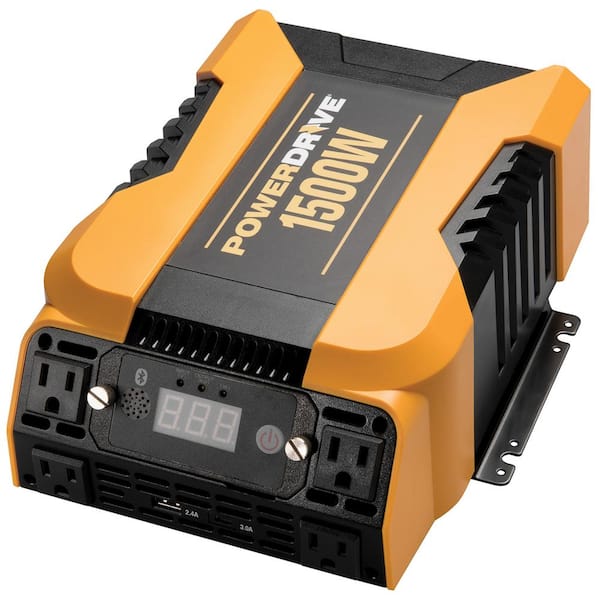 PowerDrive 1500-Watt Power Inverter with 4 AC, Dual port - Standard USB 2.4 Amp and USB-C 3.0 Amp port, APP with Bluetooth