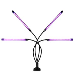 80-Watt 2G7 Full Spectrum LEDs Plants Light for Indoor with 3-Hours/9-Hours/12-Hours Timer, 4 Heads Clip On and 3 Modes