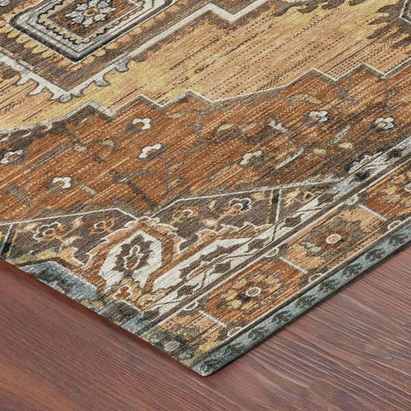 Chantille Machine Washable Indoor/Outdoor Abstract ACN2704 Copper 10 ft. x 14 ft. Area Rug