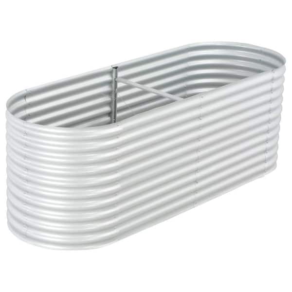 TIRAMISUBEST 94.4 in. x 31.4 in. x 31.8 in. Silver Galvanized Steel Garden Raised Bed