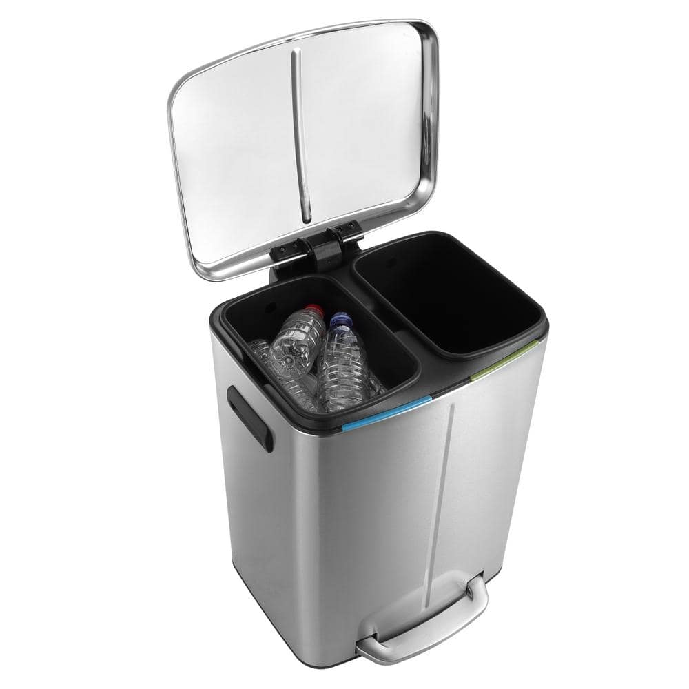 Marco 10.5-Gallon Stainless Steel Fingerprint Resistant Kitchen Trash Can