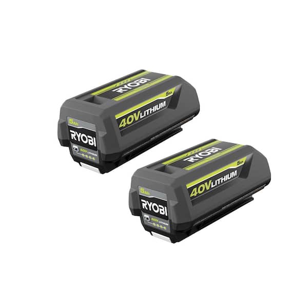 Wording switch Year RYOBI 40V Lithium-Ion 5.0 Ah High Capacity Battery (2-Pack) OP4050-2B - The Home  Depot