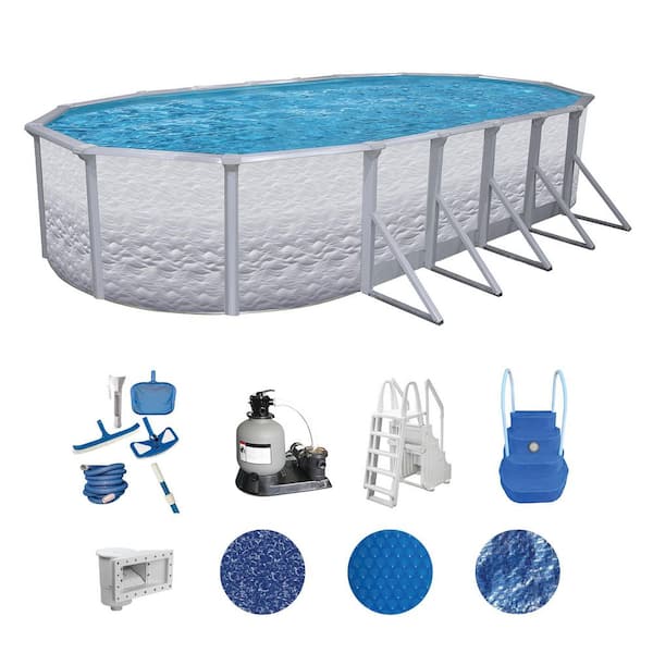 Liberty 18 ft. x 33 ft. Oval 52 in. Deep Hard Sided Above Ground Deluxe Pool Package