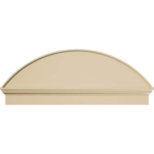 Ekena Millwork 50-in W x 19-3/8-in H x 2-3/4-in P Segment Arch Smooth Signature Urethane Combination Pediment, Primed Tan