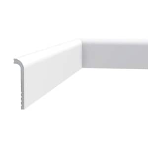 1 in. D x 4-3/4in. W x 78-3/4 in. L Primed White High Impact Polystyrene Baseboard Moulding (2-Pack)
