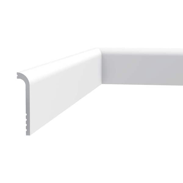 1 in. D x 4-3/4in. W x 78-3/4 in. L Primed White High Impact Polystyrene Baseboard Moulding (2-Pack)