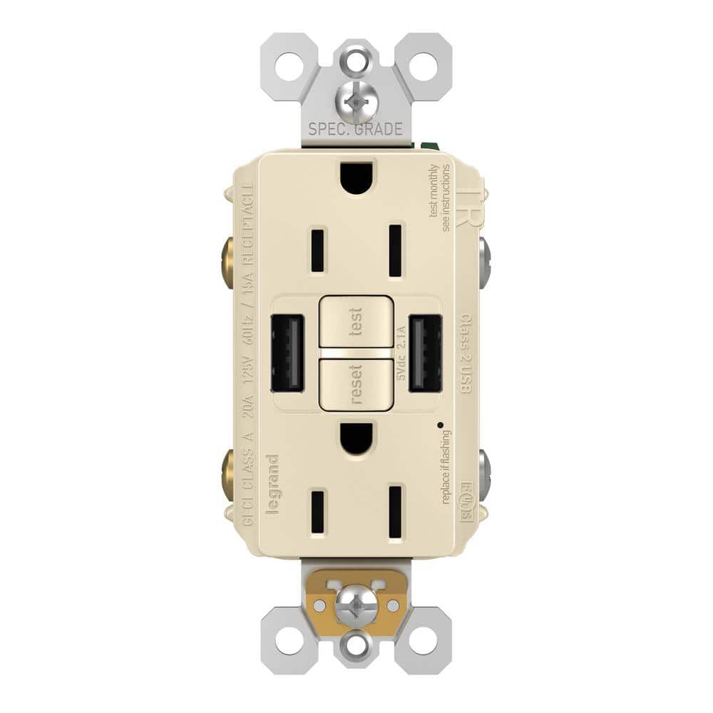 radiant 15 Amp 125-Volt Tamper Resistant GFCI Residential/Commercial Decorator Duplex Outlet with A/A USB, Light Almond price history on PriceWatchPro