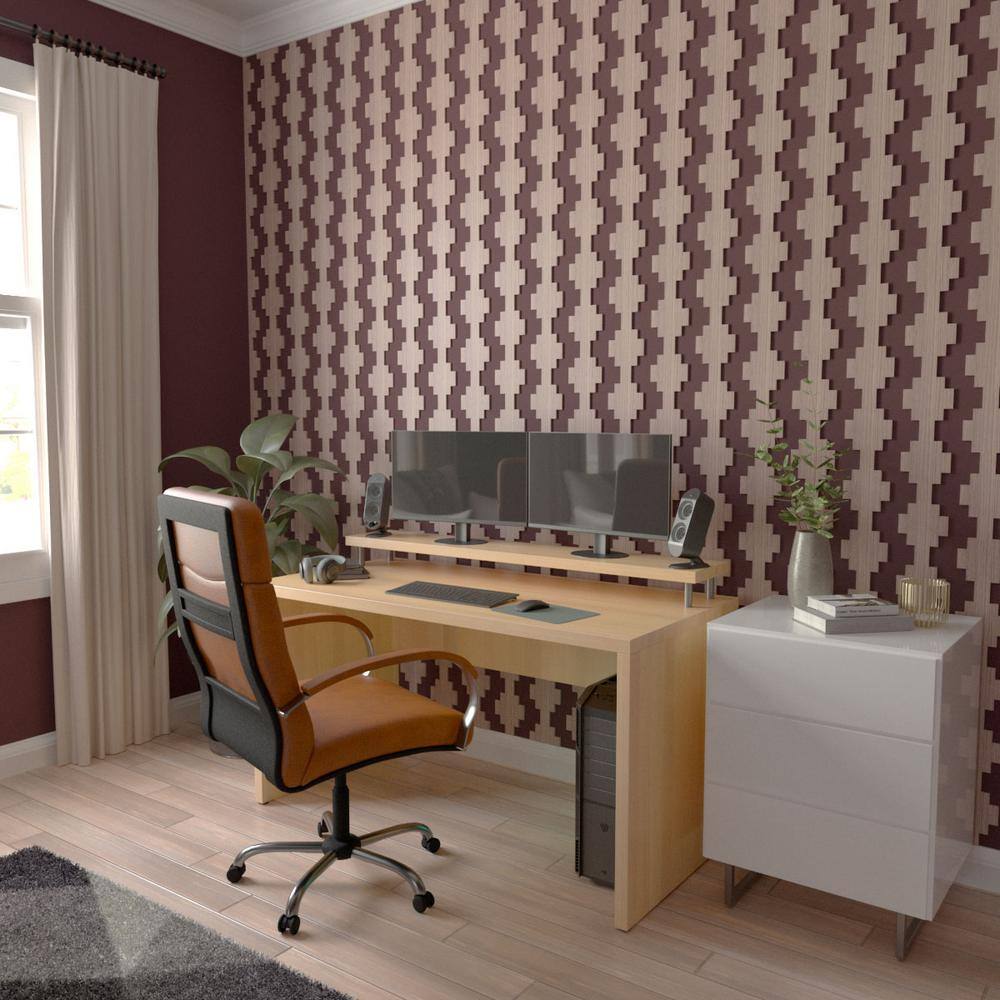 Walnut 47"H Adjustable Wood Decorative Slat Wall Panel Kit