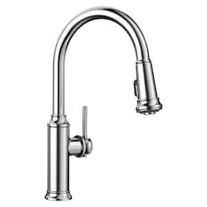 EMPRESSA Single-Handle Pull-Down Sprayer Kitchen Faucet in Polished Chrome