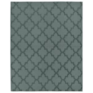 Quatro Sea Foam 12 ft. x 15 ft. Cut-loop Trellis Area Rug