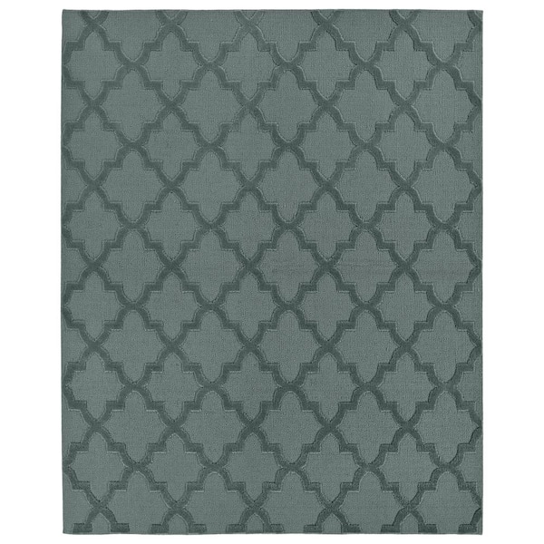 Quatro Sea Foam 12 ft. x 15 ft. Cut-loop Trellis Area Rug