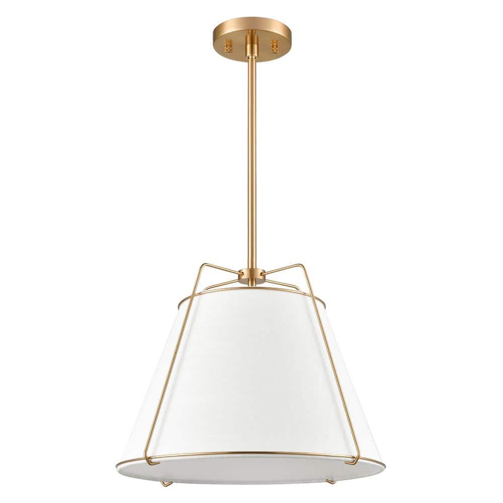 Elegant 64'' Antique Brass Drum Chandelier with Adjustable Rod
