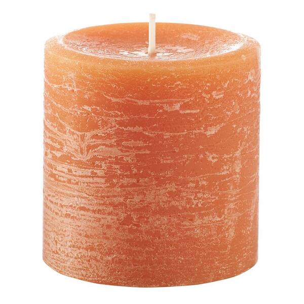 Unbranded 3 in. x 3 in. Seasonal Cinnamon Vanilla Russet Pillar Candle