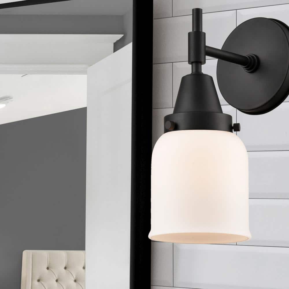 Caden 11'' Matte Black Dimmable Sconce with Matte White Shade