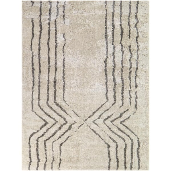 BALTA Boiardo Cream 5 ft. x 7 ft. Stripe Area Rug